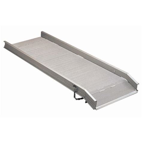 Magliner 1,600 lb. Capacity Aluminum Van Walk Ramp with Apron 29 in. W x 14 ft. L, side rails ...