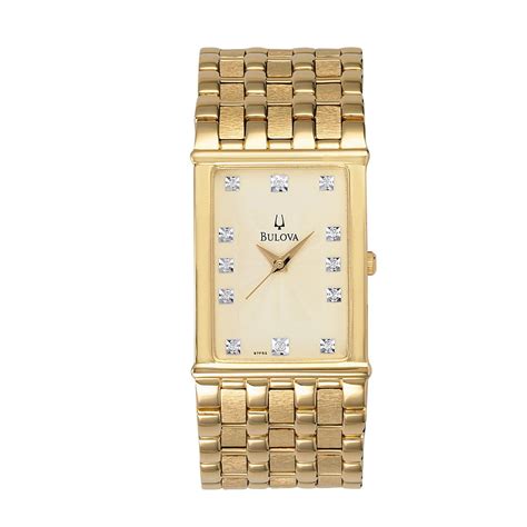 Bulova Mens Diamond Accented Dress Watch with Champagne Dial, and ...