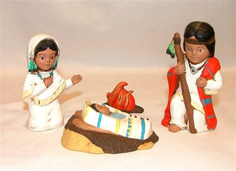 Ceramic Native American Indian Nativity Set 19 Pieces Rustic | Etsy