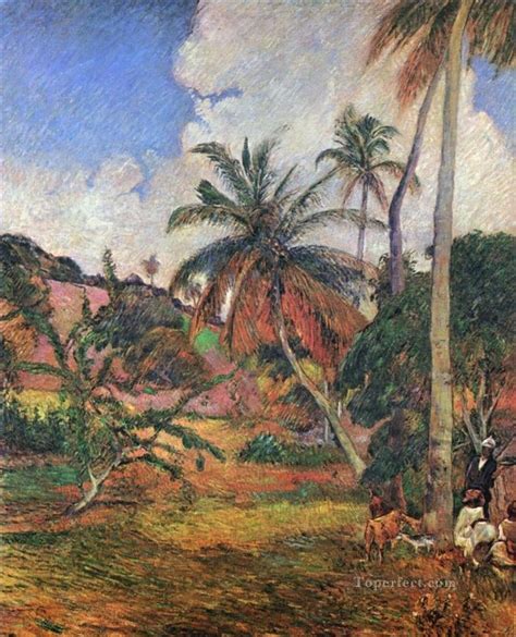 Palm Trees on Martinique Post Impressionism Primitivism Paul Gauguin Painting in Oil for Sale