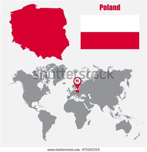 Poland Map On World Map Flag Stock Vector (Royalty Free) 475265314 ...