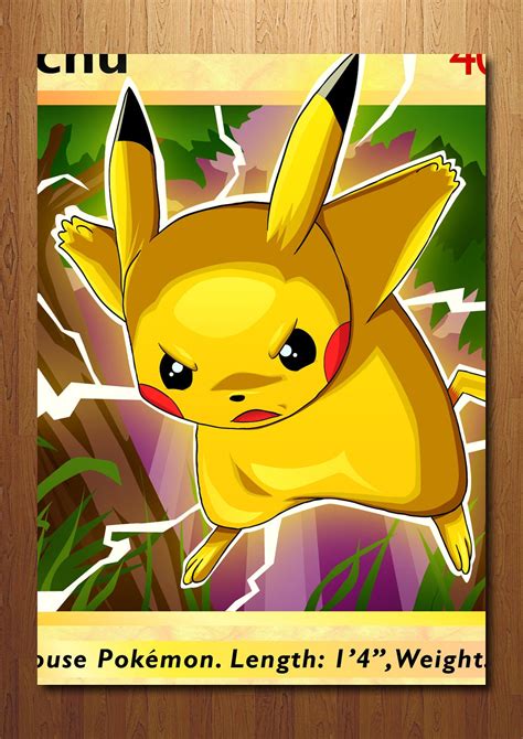 Pikachu Giant Pokemon Card Art Print | Etsy