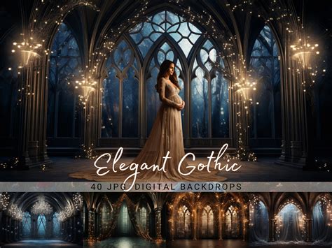 Elegant Gothic Digital Backdrop Gothic Castle Hall Photography Backdrop for Maternity, Digital ...