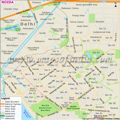 Noida Map, Map of Noida, Noida Map Sector Wise