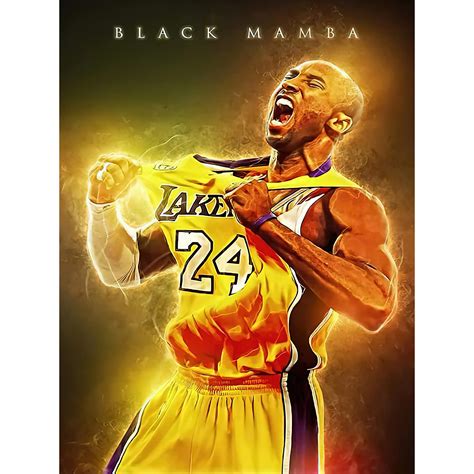 Buy Kobe Bryant Wall Art, Basketball Player Canvas Artwork Painting ...