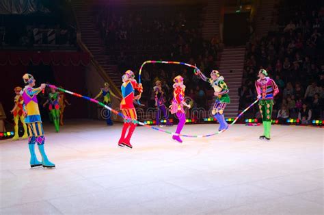 Tours of Moscow Circus on Ice. Acrobats with Skipping Ropes Editorial Photography - Image of ...