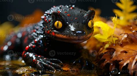 Close-up photo of a Salamander looking in their habitat. Generative AI 29858277 Stock Photo at ...