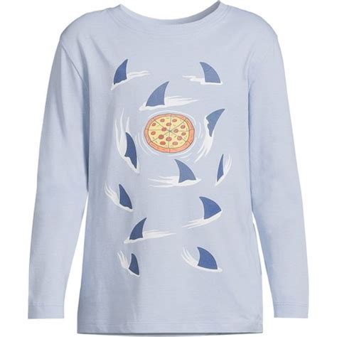 Lands' End Kids Long Sleeve Graphic Tee - Small - Pizza Sharks : Target