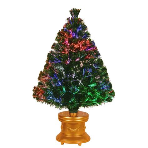 National Tree Company 3 ft. Fiber Optic Fireworks Evergreen Artificial ...