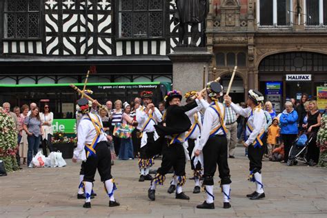 Dancers in Shrewsbury town centre - Shrewsbury Folk Festival