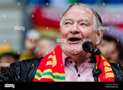 CARDIFF, WALES - 05 JUNE 2022: Dafydd Iwan performs Yma o Hyd prior to the 2022 FIFA World Cup ...