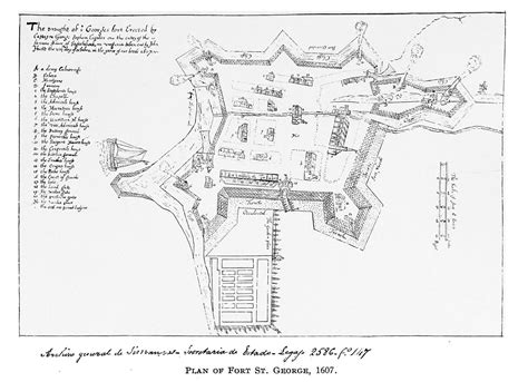 Plan of Fort St. George (Illustration) - World History Encyclopedia