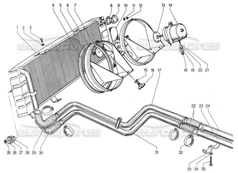 Urraco P300 radiator and coolant system Parts Diagram (010)