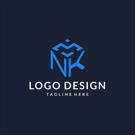 NK logo hexagon designs, best monogram initial logo with hexagonal ...