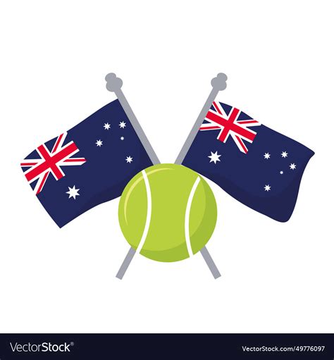 Australia tennis flags Royalty Free Vector Image