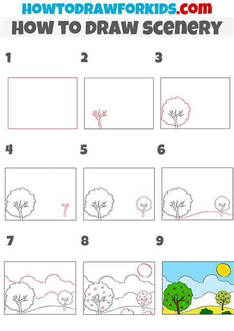 How To Draw Nature Scenery Step By Step