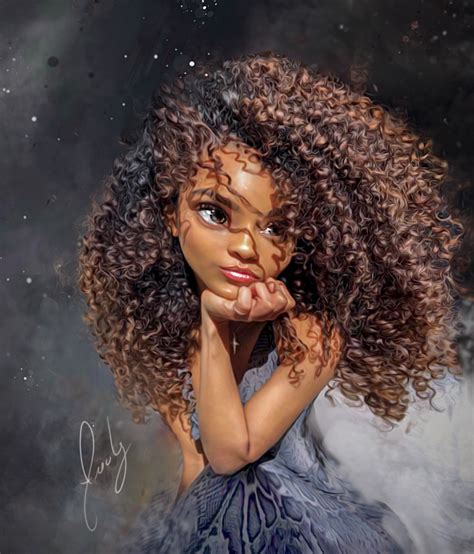 Girl with curls on Behance Black Art Painting, Black Artwork, Black ...