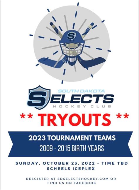 Tryouts for 2023 Tournament Teams, Scheels IcePlex, Sioux Falls, 23 ...