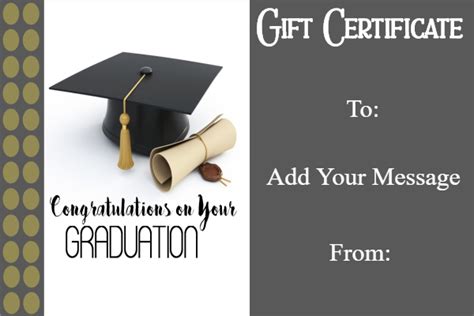 Graduation Gift Certificate Template - Free & Customizable