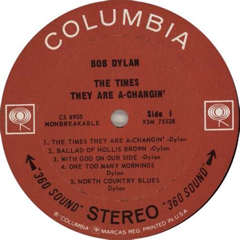 Bob Dylan The Times They Are A-Changin' - 1st US vinyl LP album (LP ...