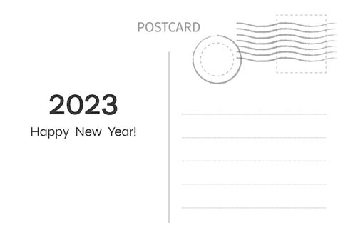 Premium Vector | 2023 happy new year greeting card postcard postal card illustration for design