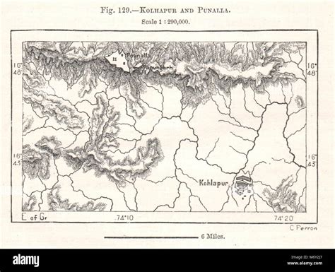 Kolhapur and Panhala Fort. India. Sketch map 1885 old antique plan ...