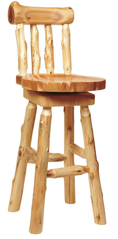 Cedar 24" Log Counter Stool with Backrest from Fireside Lodge (16220 ...