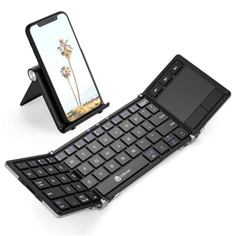 Buy Foldable Keyboard, iClever BK08 Bluetooth Keyboard with Sensitive Touchpad (Sync Up to 3 ...