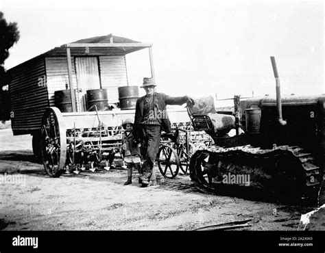 Negative - Corrigin, Western Australia, 1932, An itinerant worker with his small daughter. Their ...