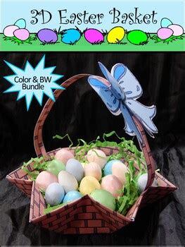 Easter Crafts: 3D Easter Basket Craft Bundle - Color & B/W by Ann Dickerson