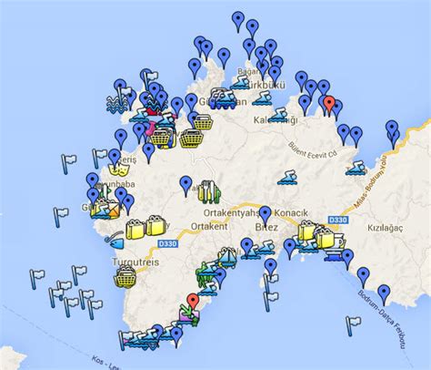 Google Main Bodrum Peninsula Map - Bodrum Travel Guide Turkey