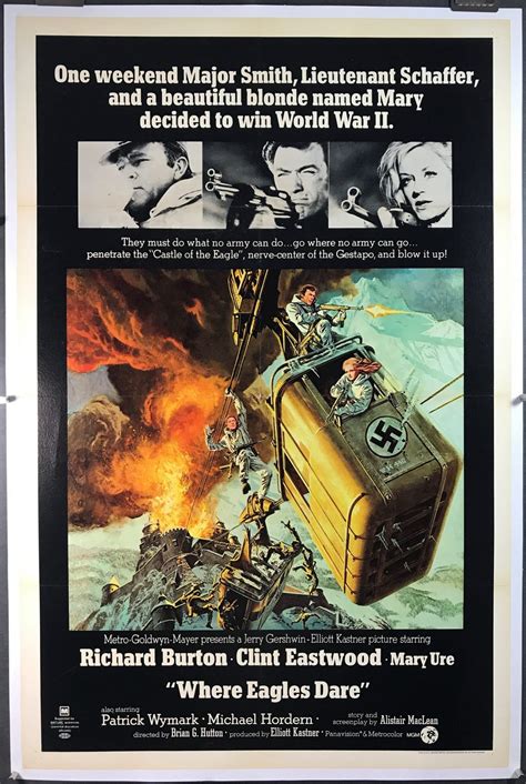 WHERE EAGLES DARE, Original WWII Vintage Movie Poster - Original Vintage Movie Posters