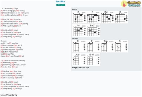 Chord: Sacrifice - tab, song lyric, sheet, guitar, ukulele | chords.vip