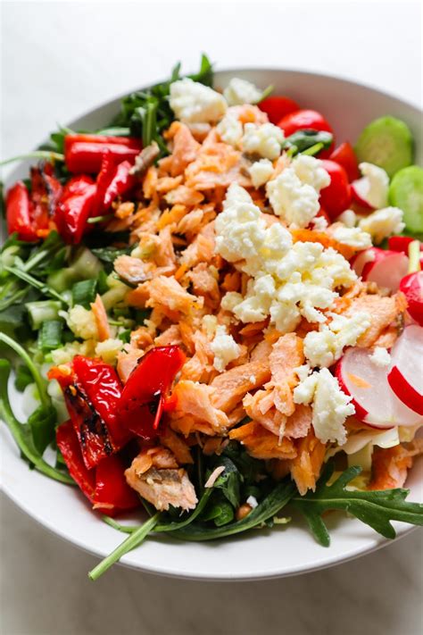 Mediterranean Salmon Salad Recipe - Beauty Bites