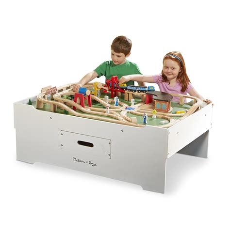 Melissa Doug Deluxe Wooden Multi-Activity Play Table - For Trains ...