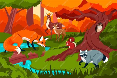 Free Vector | Animals hand drawn flat biodiversity background