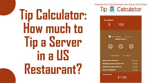 Tip Calculator: How much to Tip a Server at a US Restaurant ...