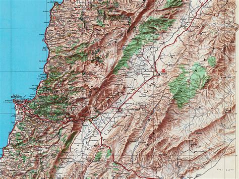 Lebanon Map Vintage Old Lebanon Map Print Lebanese Gift | Etsy