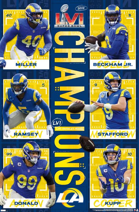 Los Angeles Rams Super Bowl LVI CHAMPIONS 6-Player Commemorative Poste – Sports Poster Warehouse