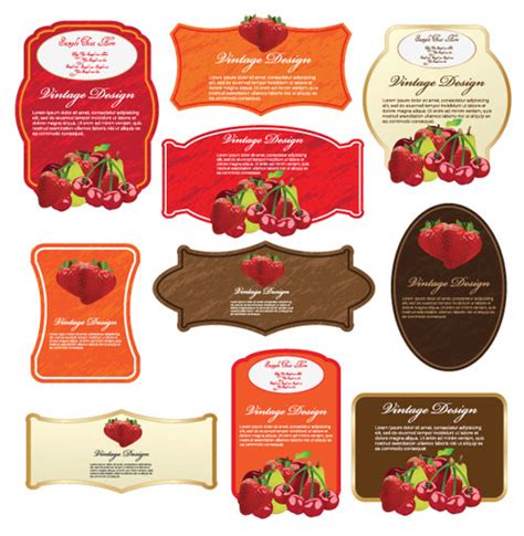 10 Fruit Labels Pack Vector Clipart for Free Download | FreeImages