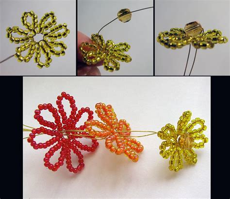 Artistic Life: Tutorial: Simple Beaded Flower | Beaded flowers patterns, French beaded flowers ...