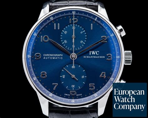 IWC IW371491 Portuguese Chronograph SS Blue Dial (43963) | European Watch Co.