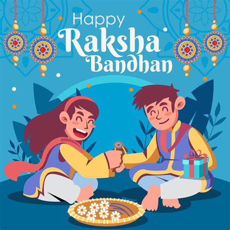 Brother and Sister Celebrate Raksha Bandhan 3104216 Vector Art at Vecteezy