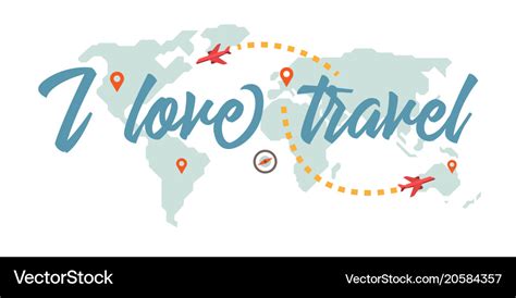 I love travel Royalty Free Vector Image - VectorStock