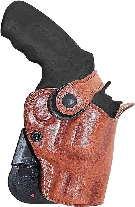 Amazon.com : Leather Paddle OWB Revolver Holster with Retention Strap Fits S&W Performance ...