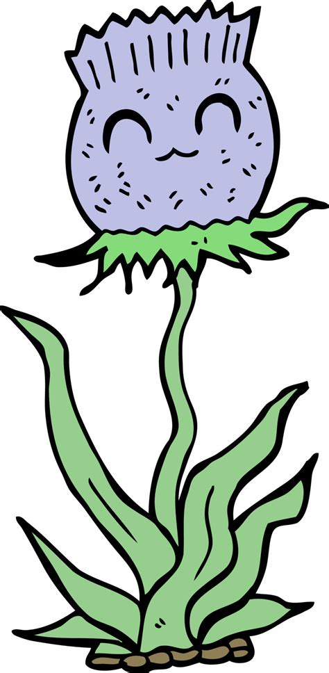 doodle character cartoon thistle 12989191 Vector Art at Vecteezy