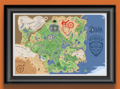 Legend of Zelda Breath of the Wild Map Nintendo Room Decor - Etsy México