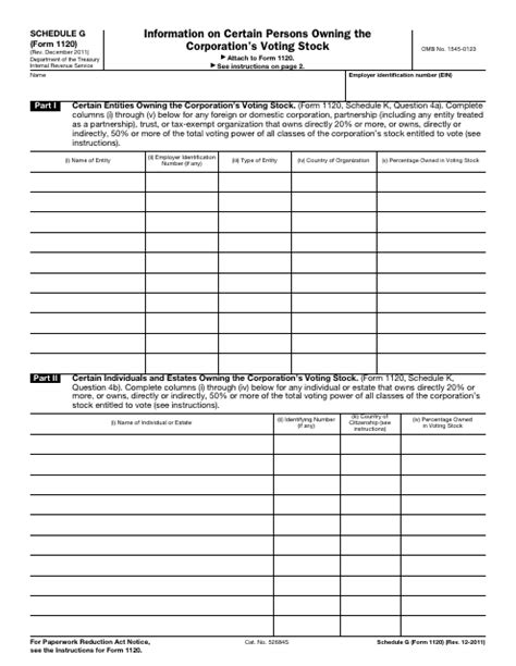 Fillable Form 1120 Schedule G - Printable Forms Free Online