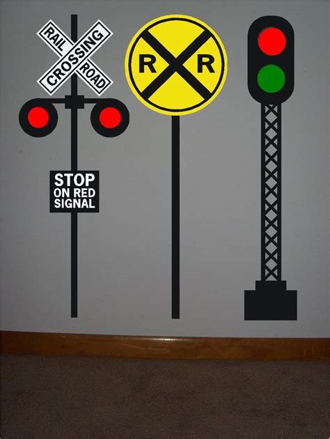 3 Railroad crossing signal vinyl signs...one yellow circle | Etsy | Thomas the train birthday ...