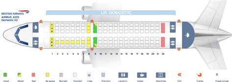 Seat map Airbus A319-100 British Airways. Best seats in plane